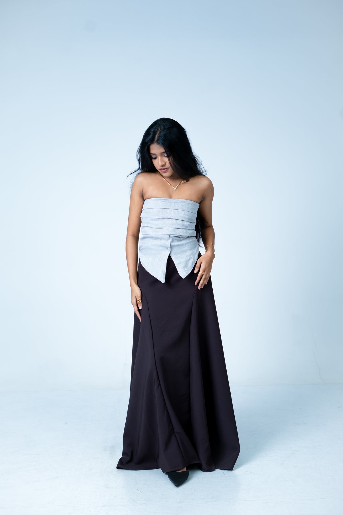 THE CAELUM PLEATED TOP