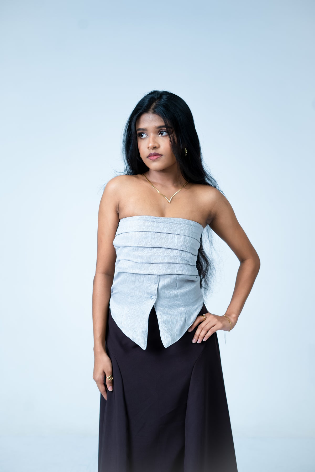 THE CAELUM PLEATED TOP